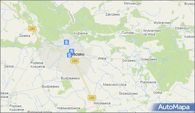 mapa Wiela, Wiela na mapie Targeo