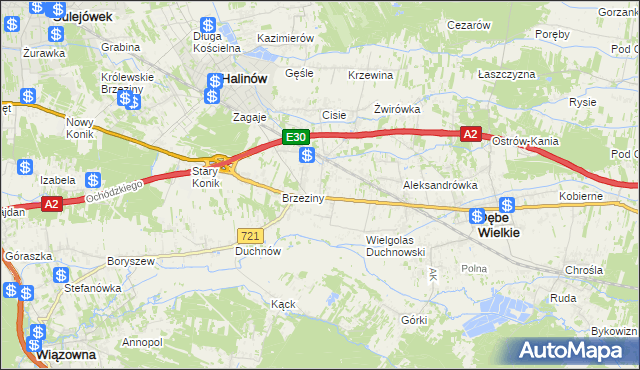 mapa Wielgolas Brzeziński, Wielgolas Brzeziński na mapie Targeo