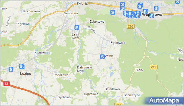 mapa Wielkie Gowino, Wielkie Gowino na mapie Targeo