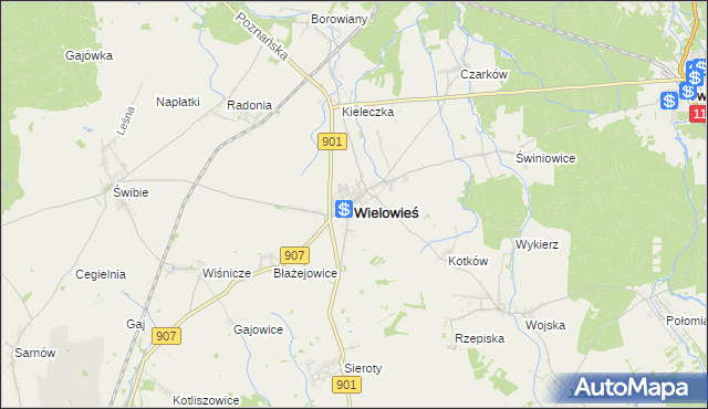 mapa Wielowieś powiat gliwicki, Wielowieś powiat gliwicki na mapie Targeo