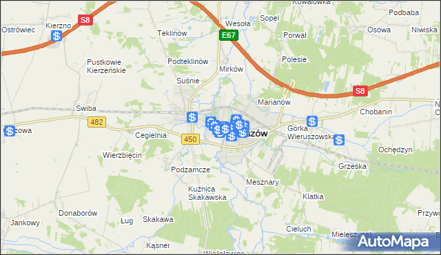 mapa Wieruszów, Wieruszów na mapie Targeo