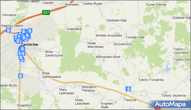 mapa Wierzbowo-Wieś, Wierzbowo-Wieś na mapie Targeo