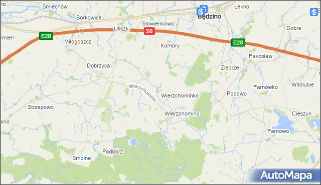 mapa Wierzchominko, Wierzchominko na mapie Targeo