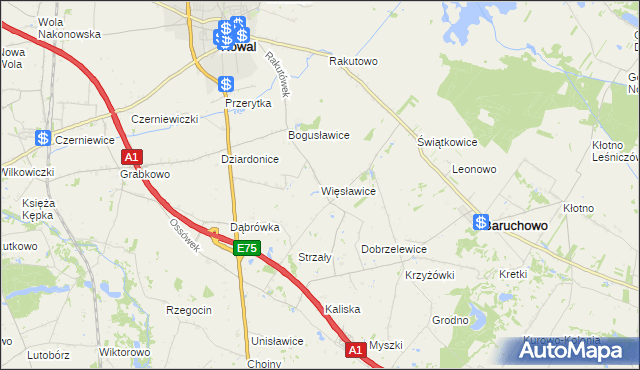 mapa Więsławice, Więsławice na mapie Targeo