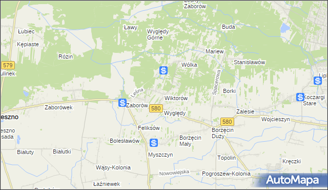 mapa Wiktorów gmina Leszno, Wiktorów gmina Leszno na mapie Targeo