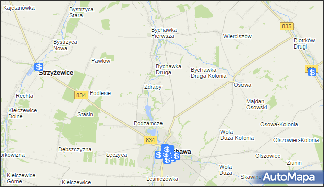 mapa Wincentówek gmina Bychawa, Wincentówek gmina Bychawa na mapie Targeo