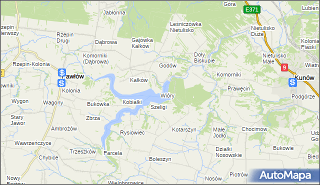 mapa Wióry, Wióry na mapie Targeo