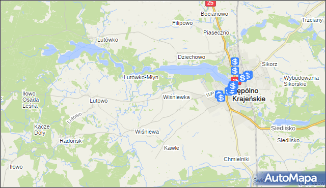 mapa Wiśniewka, Wiśniewka na mapie Targeo