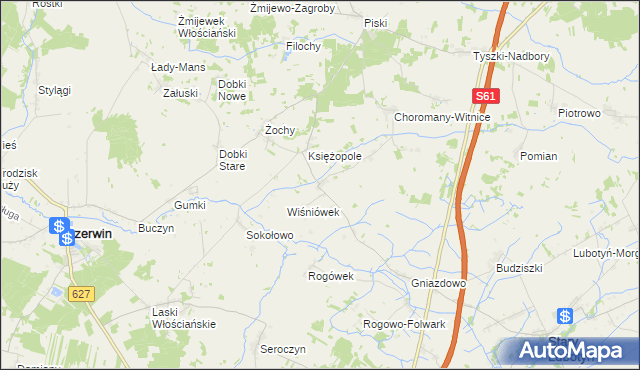 mapa Wiśniewo gmina Czerwin, Wiśniewo gmina Czerwin na mapie Targeo