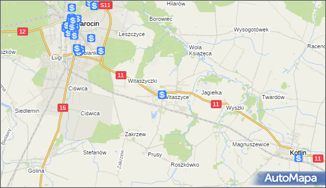 mapa Witaszyce, Witaszyce na mapie Targeo