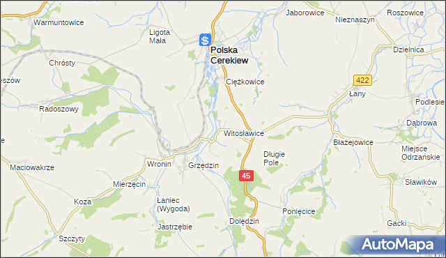 mapa Witosławice, Witosławice na mapie Targeo