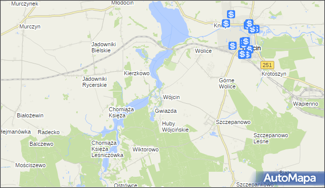 mapa Wójcin gmina Żnin, Wójcin gmina Żnin na mapie Targeo