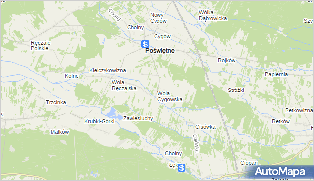 mapa Wola Cygowska, Wola Cygowska na mapie Targeo