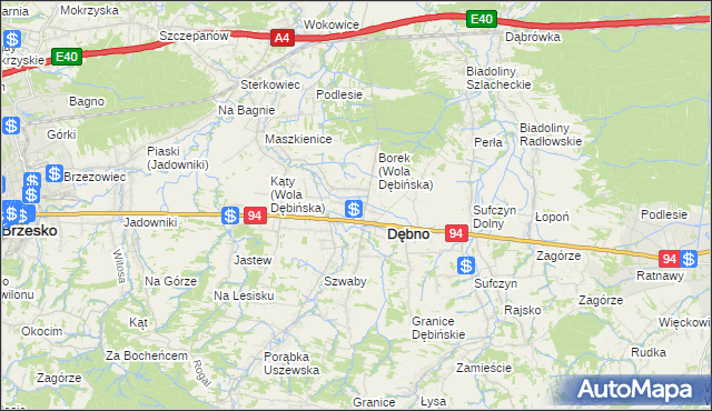 mapa Wola Dębińska, Wola Dębińska na mapie Targeo