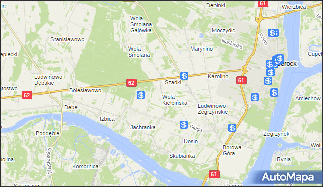 mapa Wola Kiełpińska, Wola Kiełpińska na mapie Targeo