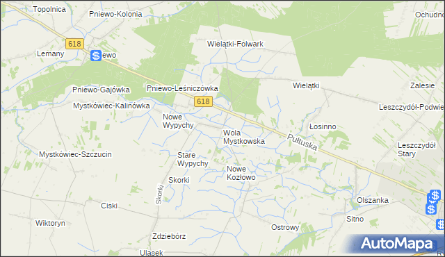 mapa Wola Mystkowska, Wola Mystkowska na mapie Targeo
