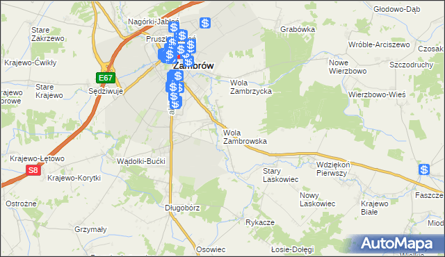 mapa Wola Zambrowska, Wola Zambrowska na mapie Targeo