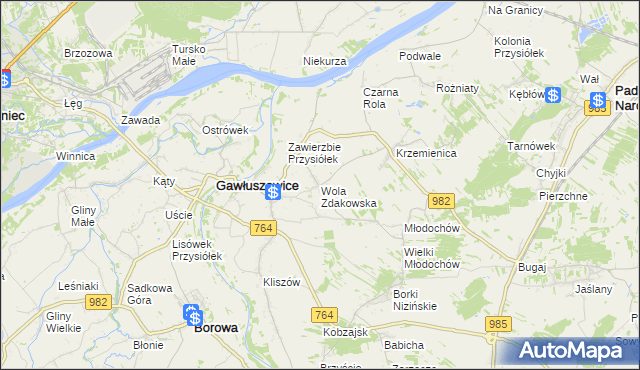 mapa Wola Zdakowska, Wola Zdakowska na mapie Targeo