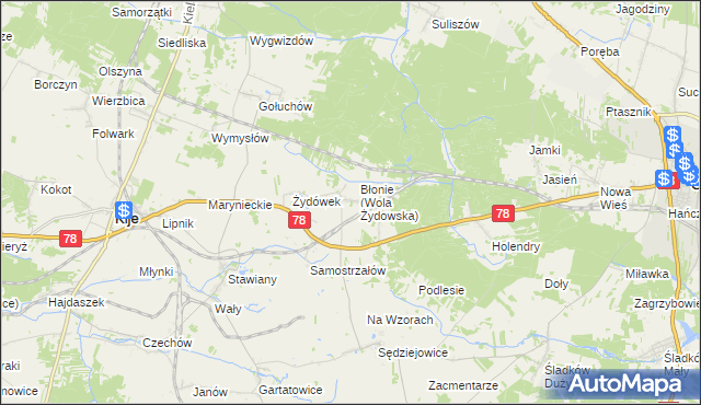 mapa Wola Żydowska, Wola Żydowska na mapie Targeo