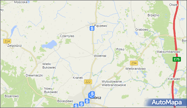 mapa Wolental, Wolental na mapie Targeo