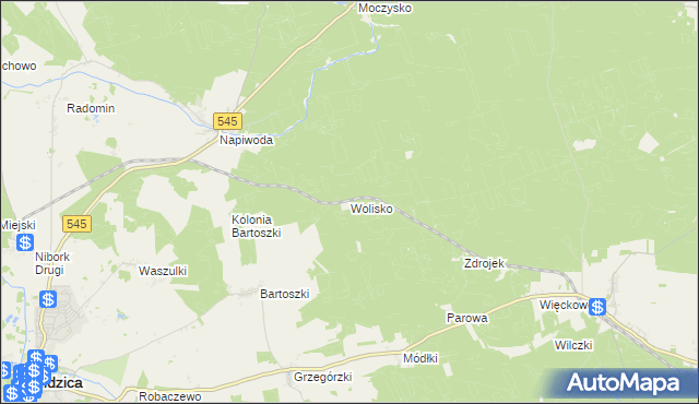 mapa Wolisko, Wolisko na mapie Targeo