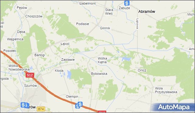 mapa Wólka Kątna, Wólka Kątna na mapie Targeo