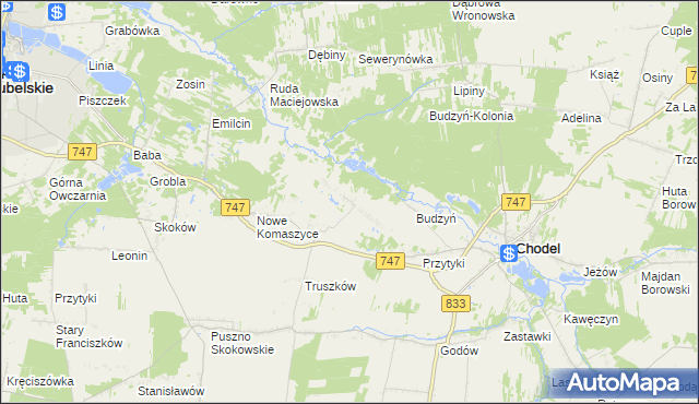 mapa Wólka Komaszycka, Wólka Komaszycka na mapie Targeo