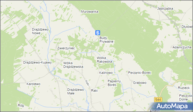 mapa Wólka Rakowska, Wólka Rakowska na mapie Targeo