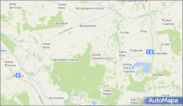 mapa Wólka Zawieprzycka, Wólka Zawieprzycka na mapie Targeo