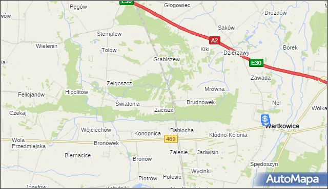 mapa Wólki Kolonia, Wólki Kolonia na mapie Targeo