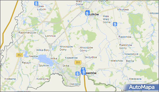 mapa Wrociszów Górny, Wrociszów Górny na mapie Targeo