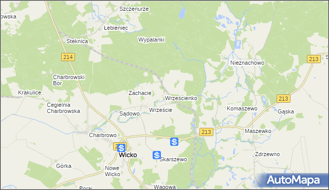 mapa Wrześcienko, Wrześcienko na mapie Targeo