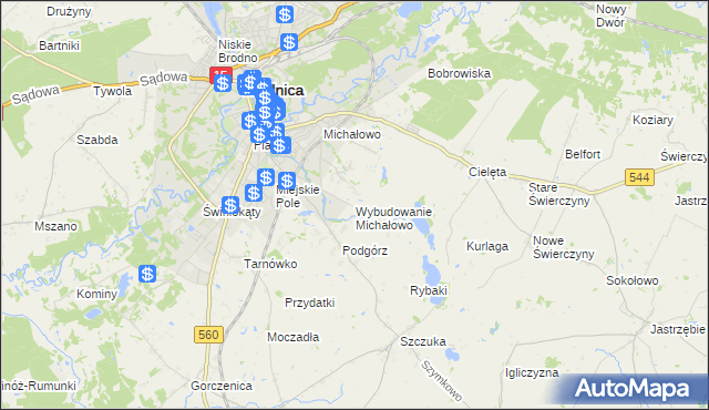mapa Wybudowanie Michałowo, Wybudowanie Michałowo na mapie Targeo