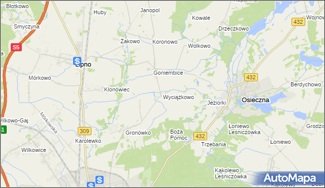 mapa Wyciążkowo, Wyciążkowo na mapie Targeo