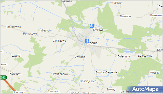 mapa Wydawy gmina Poniec, Wydawy gmina Poniec na mapie Targeo