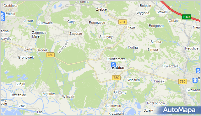mapa Wygiełzów gmina Babice, Wygiełzów gmina Babice na mapie Targeo