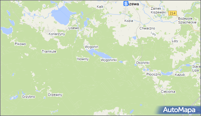 mapa Wygoninki, Wygoninki na mapie Targeo