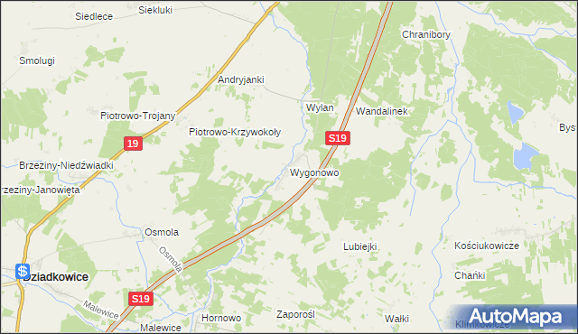 mapa Wygonowo, Wygonowo na mapie Targeo
