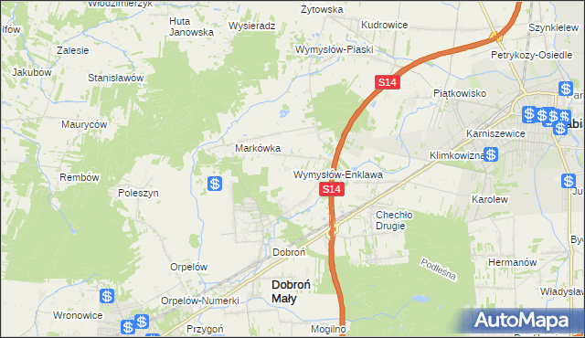 mapa Wymysłów-Enklawa, Wymysłów-Enklawa na mapie Targeo