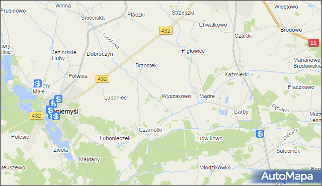 mapa Wyszakowo, Wyszakowo na mapie Targeo
