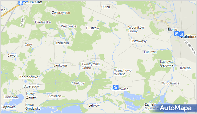 mapa Wziąchowo Małe, Wziąchowo Małe na mapie Targeo