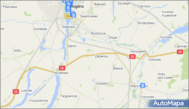 mapa Żabienko, Żabienko na mapie Targeo