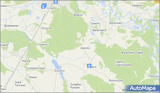 mapa Żabinko, Żabinko na mapie Targeo