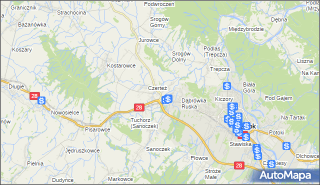 mapa Zabłotce gmina Sanok, Zabłotce gmina Sanok na mapie Targeo
