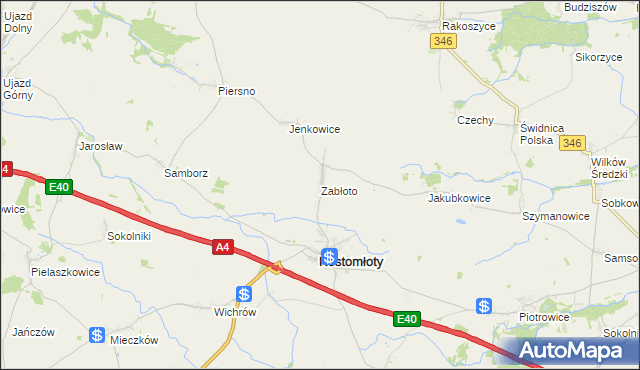 mapa Zabłoto, Zabłoto na mapie Targeo