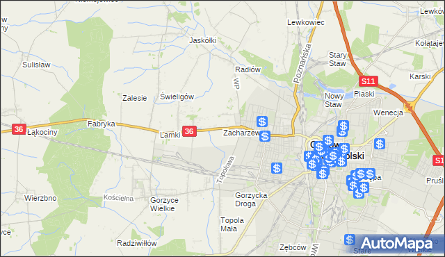 mapa Zacharzew, Zacharzew na mapie Targeo