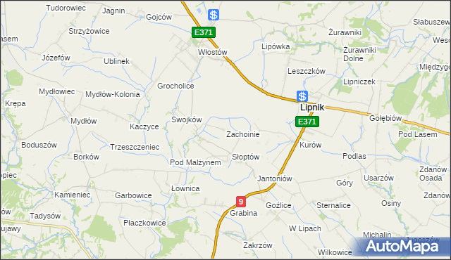 mapa Zachoinie, Zachoinie na mapie Targeo