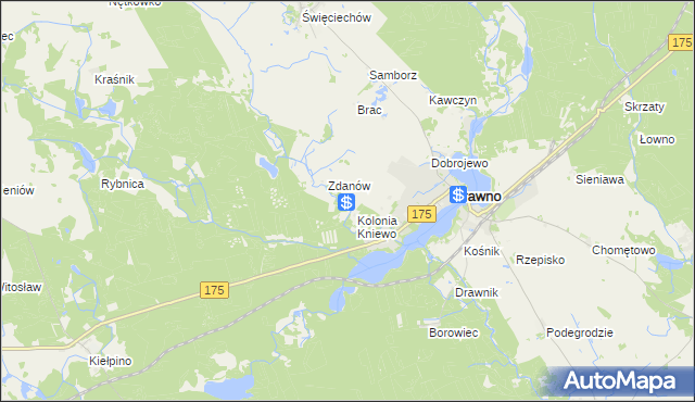 mapa Zacisze gmina Drawno, Zacisze gmina Drawno na mapie Targeo