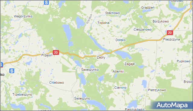 mapa Zadry, Zadry na mapie Targeo