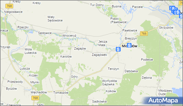 mapa Zagajówek, Zagajówek na mapie Targeo